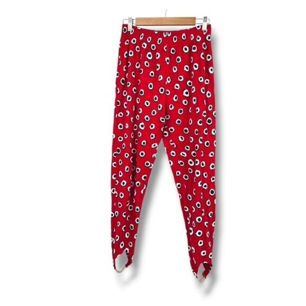 Richard and‎ Company Vintage Stirrup Leggings Red Print Casual Pants Size M
